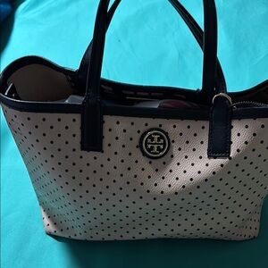Tory Burch Black and Cream Tote with Polka Dot Designs-no strap- price per purse